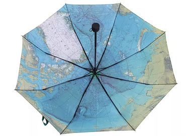 Guarda-chuva impresso personalizado de 3 dobras, mini guarda-chuva automático para Sun ou chuva