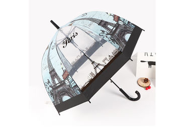Guarda-chuva dado forma abóbada da bolha do estojo compacto do guarda-chuva do espaço livre do ponto de entrada da impressão com guarnição preta