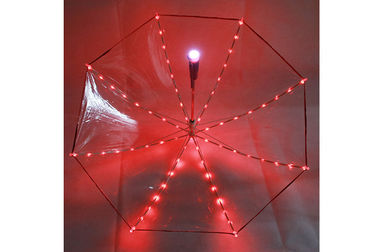 Do manual fácil vermelho pequeno do guarda-chuva das meninas uso aberto personalizado 19 polegadas com o diodo emissor de luz em pontas