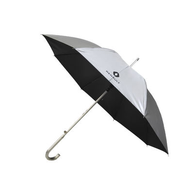 Pongee plástico Logo Golf Umbrellas feito sob encomenda do poliéster do punho