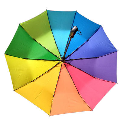 Manual completo impermeável de alta qualidade guarda-chuva dobrado do arco-íris