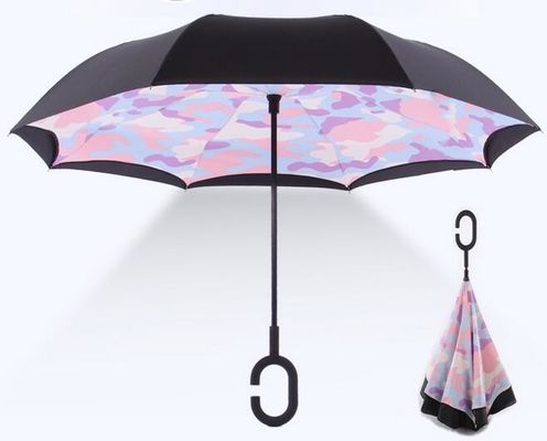 guarda-chuva invertido reverso do poliéster do eixo do metal de 8mm