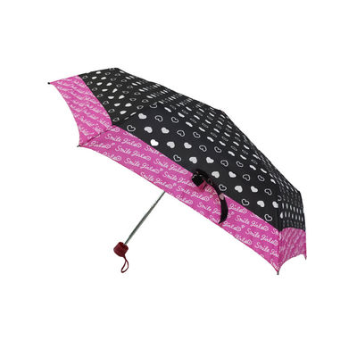 21 polegadas de guarda-chuva dobrável do quadro cor-de-rosa da fibra de vidro da borda