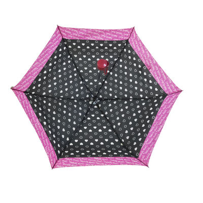 21 polegadas de guarda-chuva dobrável do quadro cor-de-rosa da fibra de vidro da borda