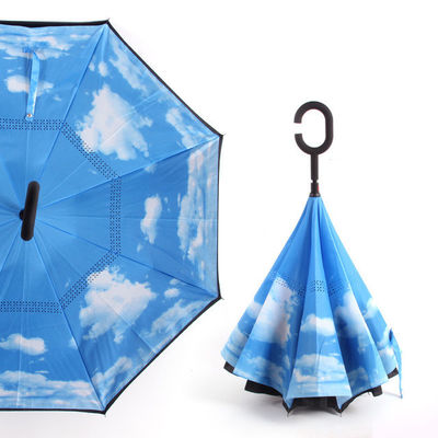 Dupla camada que dobra o guarda-chuva invertido reverso com punho de C