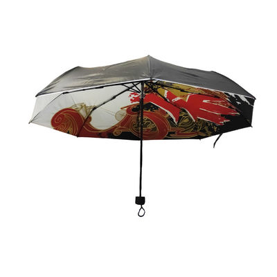 95cm de revestimento pretos guarda-chuva Sightseeing de 3 dobras