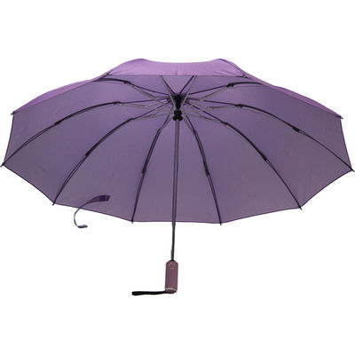 BSCI aprovou fim aberto impermeável de dobramento da cor roxa do guarda-chuva três o auto