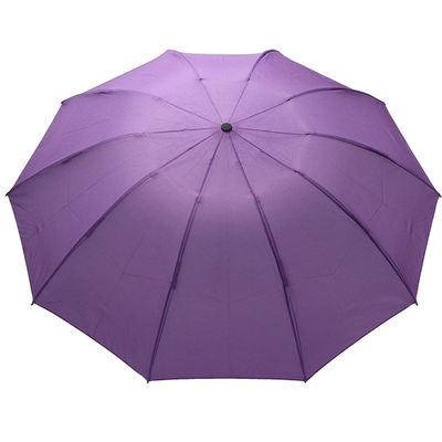 BSCI aprovou fim aberto impermeável de dobramento da cor roxa do guarda-chuva três o auto