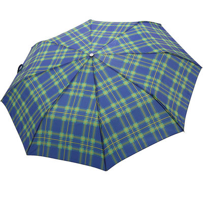 Guarda-chuva de dobramento do guarda-chuva três verdes próximos abertos automáticos da grade da listra para homens
