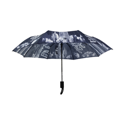 Guarda-chuva aberto de 3 dobras de BSCI auto com punho de madeira