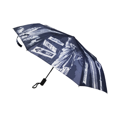 Guarda-chuva aberto de 3 dobras de BSCI auto com punho de madeira