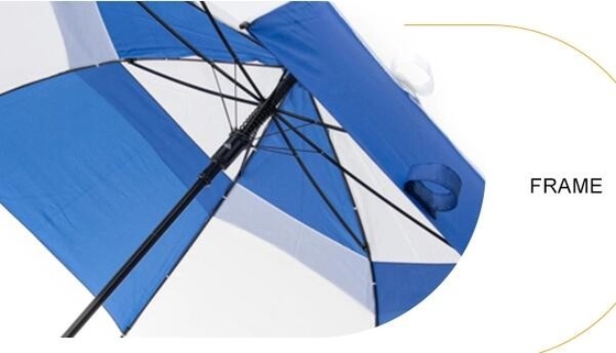 Guarda-chuva dobro do golfe do dossel do quadro do metal do Pongee de RPET com reforços da fibra de vidro