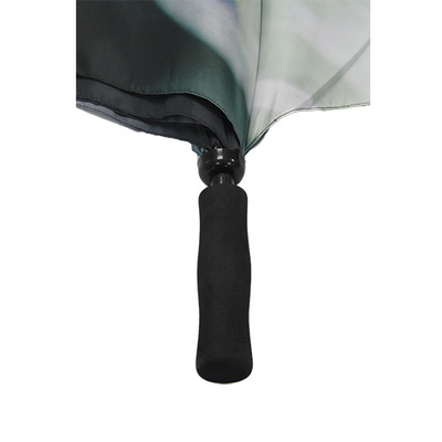guarda-chuva aberto do golfe do punho reto do eixo do metal de 8mm auto com impressão de Digitas