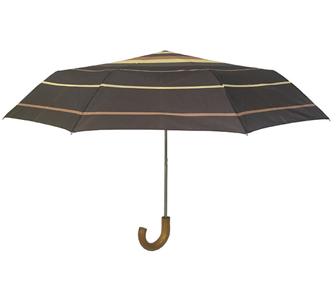 Guarda-chuva dobrável do poliéster de madeira aberto manual do punho 190T de J