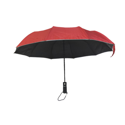 O Pongee de revestimento preto 3 de 10 reforços dobra o guarda-chuva automático com para os homens