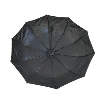 O Pongee de revestimento preto 3 de 10 reforços dobra o guarda-chuva automático com para os homens
