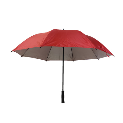 Guarda-chuva reto da tela UV do poliéster da proteção 190T com revestimento de prata