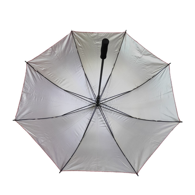 Guarda-chuva reto da tela UV do poliéster da proteção 190T com revestimento de prata