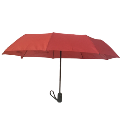 9 guarda-chuva de dobramento da chuva do estojo compacto da tela do Pongee dos reforços três da fibra de vidro