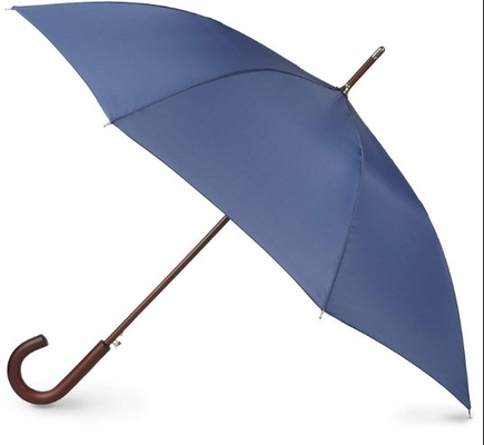 Auto guarda-chuva de madeira aberto do Pongee da promoção do eixo