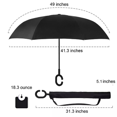 A dupla camada C segura o guarda-chuva invertido reverso Windproof