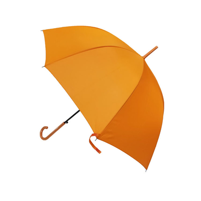 As senhoras do quadro do metal da tela do Pongee chovem a cor alaranjada automática do guarda-chuva