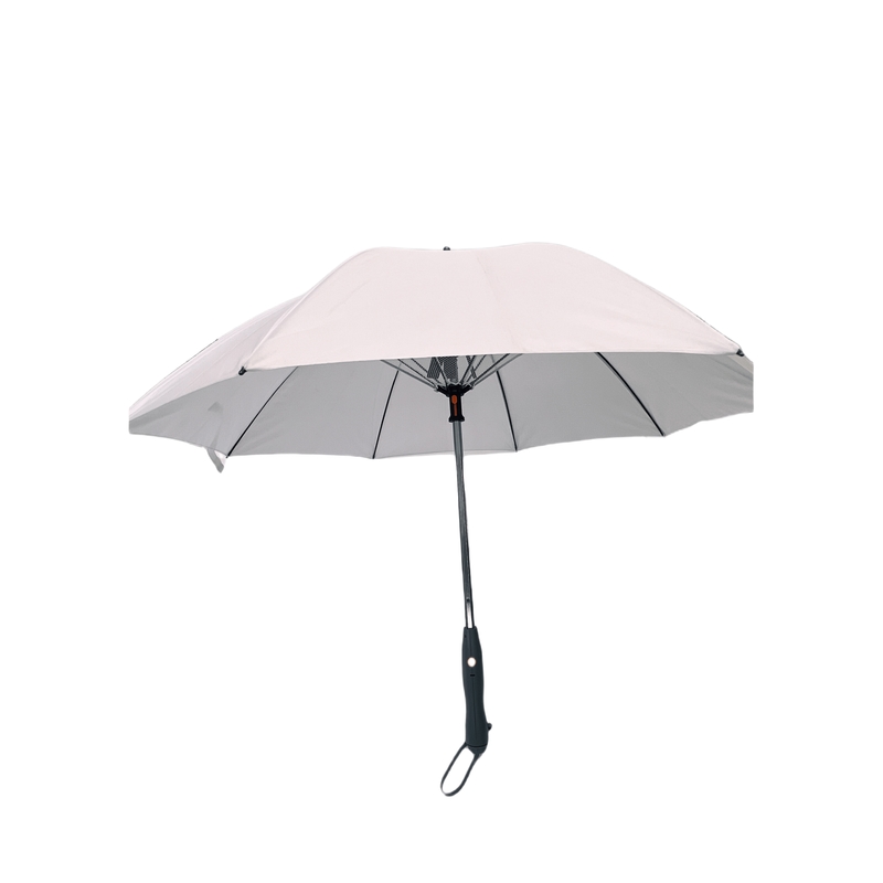 Logotipo de cor personalizado Pongee Ventilador externo guarda-chuva Estrutura de fibra de vidro de aço