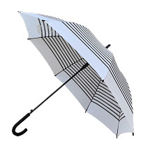 23 polegadas 8 costelas de fibra de vidro Auto Open Stick guarda-chuva com J forma de borracha revestida manobra de plástico