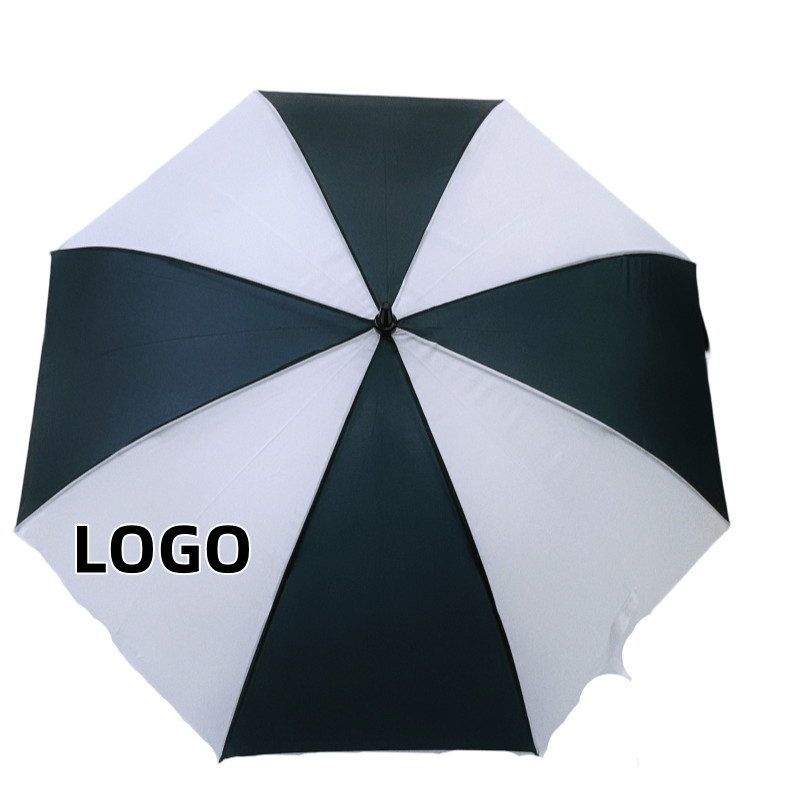 27 polegadas 8 costelas logotipo personalizado promoção guarda-chuvas de golfe com estrutura de fibra de vidro e eixo